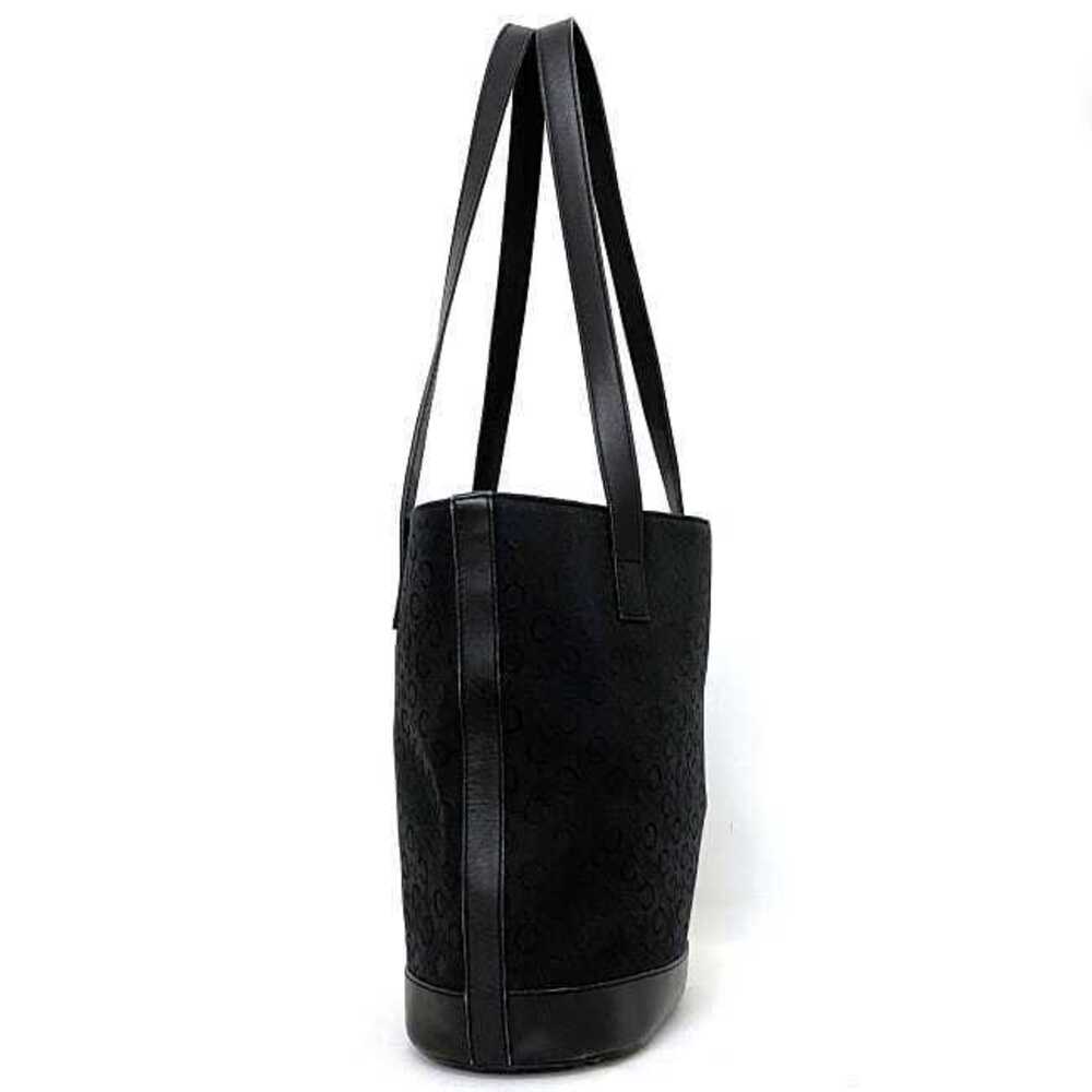 Celine Tote Bag Black Gold Macadam Canvas Leather Logo CC Shoulder All over - Picture 2 of 10